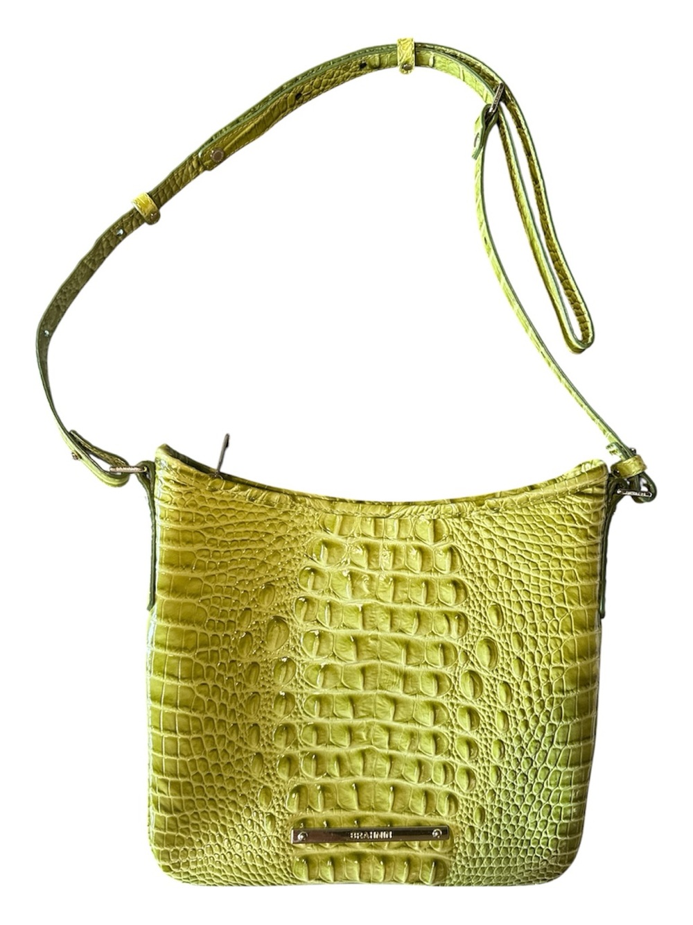 Brahmin Lime Croc-Embossed Leather Crossbody Bag